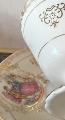 Mooi Porseleinen Kopje En Schoteltje