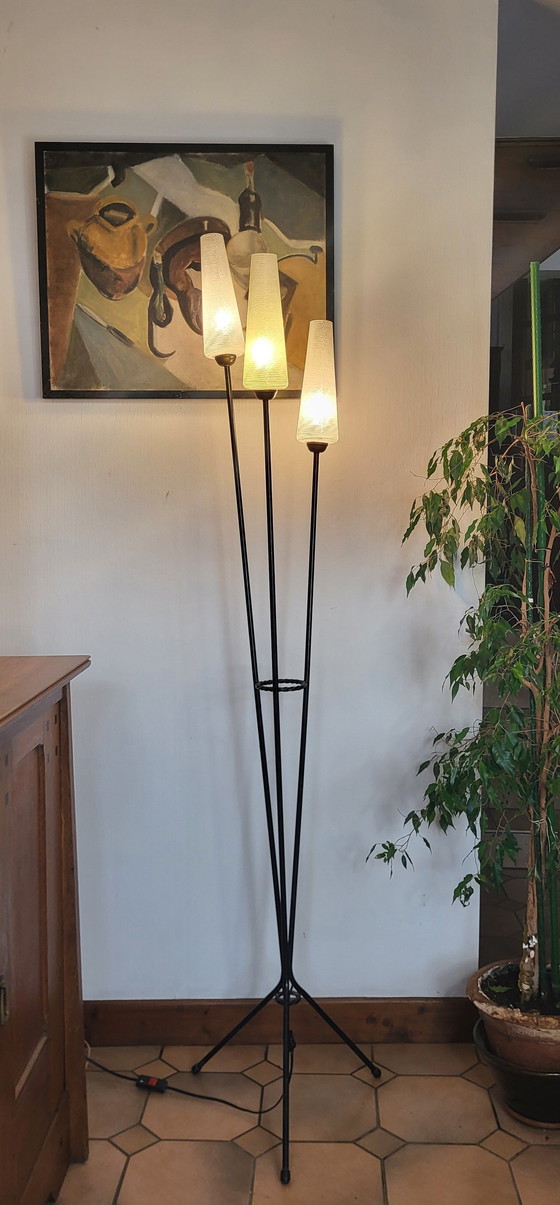 Image 1 of 3-lichts vloerlamp 1950-60'S