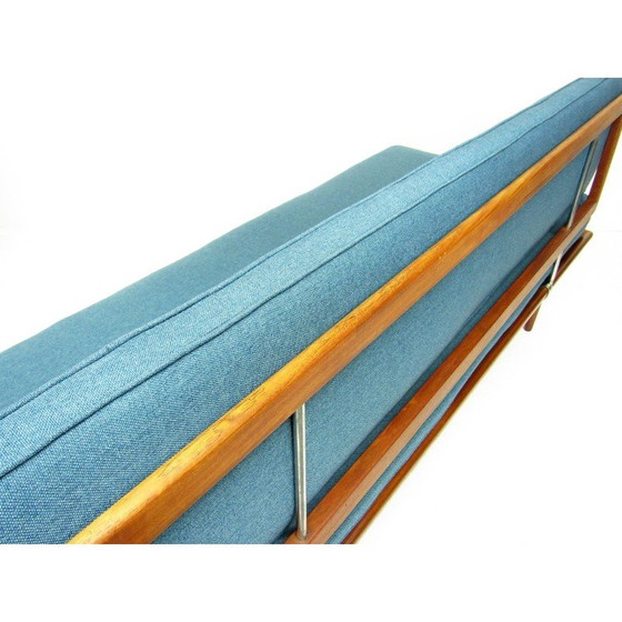 Image 1 of Vintage Minerva 3-zits teakhouten bank van Peter Hvidt en Orla Mølgaard Nielsen voor France et Fils, Denemarken 1950