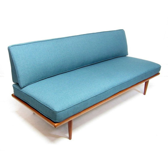 Image 1 of Vintage Minerva 3-zits teakhouten bank van Peter Hvidt en Orla Mølgaard Nielsen voor France et Fils, Denemarken 1950