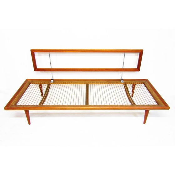 Image 1 of Vintage Minerva 3-zits teakhouten bank van Peter Hvidt en Orla Mølgaard Nielsen voor France et Fils, Denemarken 1950