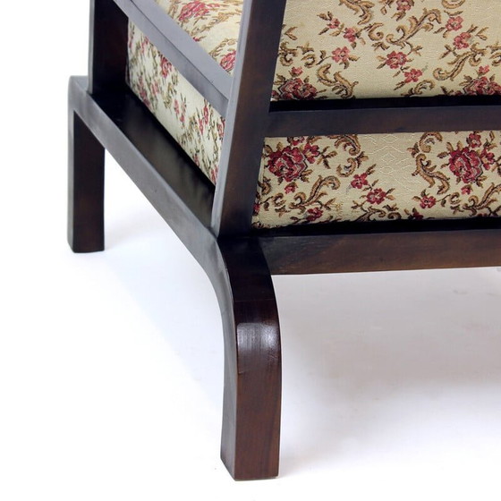 Image 1 of Vintage houten fauteuil, Tsjecho-Slowakije jaren 1940