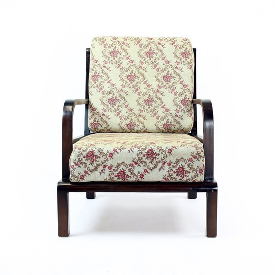 Image 1 of Vintage houten fauteuil, Tsjecho-Slowakije jaren 1940