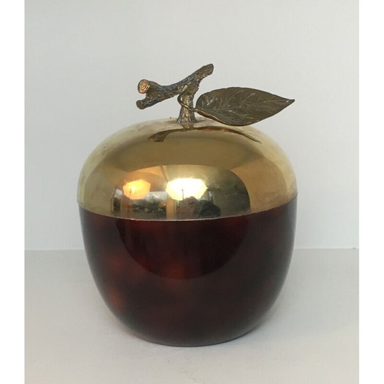 Image 1 of Vintage appel ijsemmer, verguld metaal en kunststof, Frankrijk 1970