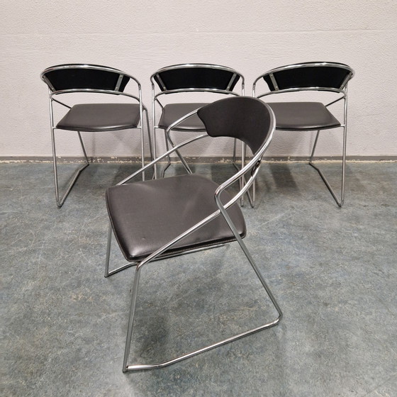 Image 1 of Set Van 4 Vintage Eetkamer Stoelen 