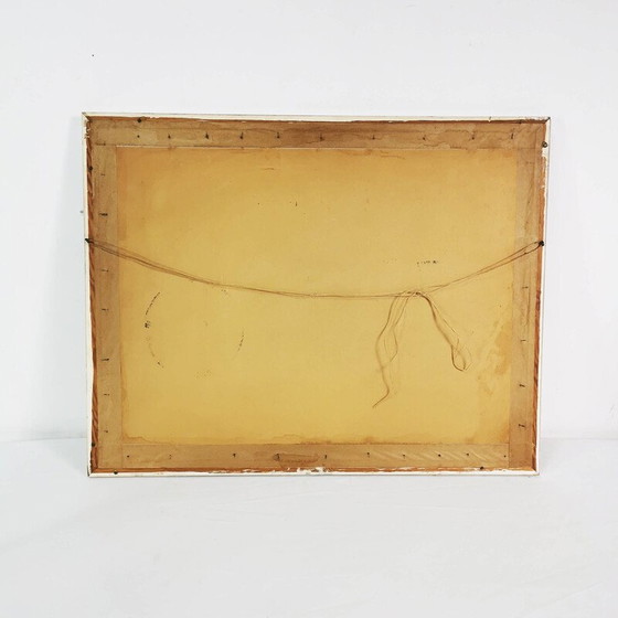 Image 1 of Vintage houten lijstschilderij van Lars Bo, Denemarken 1960