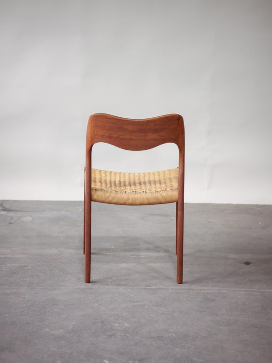 Image 1 of 4x N.O. Møller eetkamerstoelen 71 papercord teak