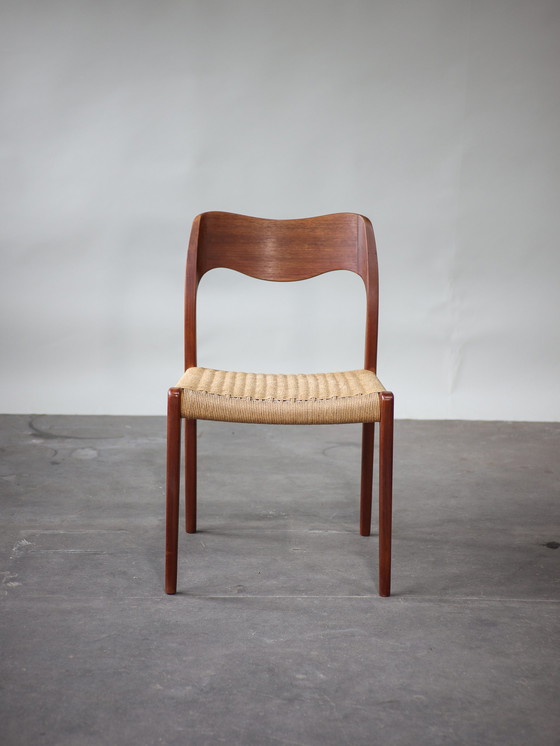 Image 1 of 4x N.O. Møller eetkamerstoelen 71 papercord teak