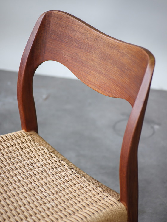 Image 1 of 4x N.O. Møller eetkamerstoelen 71 papercord teak