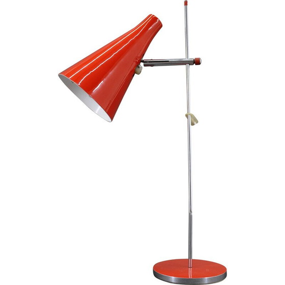 Image 1 of Vintage rode bureaulamp van Josef Hurka voor Lidokov, Tsjecho-Slowakije 1960