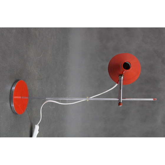 Image 1 of Vintage rode bureaulamp van Josef Hurka voor Lidokov, Tsjecho-Slowakije 1960