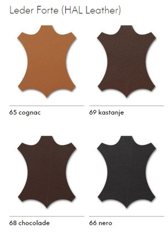 Image 1 of Vitra Hal Wood stoel leder cognac