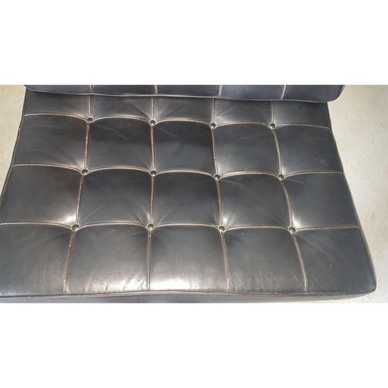 Image 1 of Paar vintage "Barcelona" leren fauteuils van Mies Van Der Rohe voor knoll, 1970