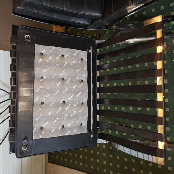 Image 1 of Paar vintage "Barcelona" leren fauteuils van Mies Van Der Rohe voor knoll, 1970