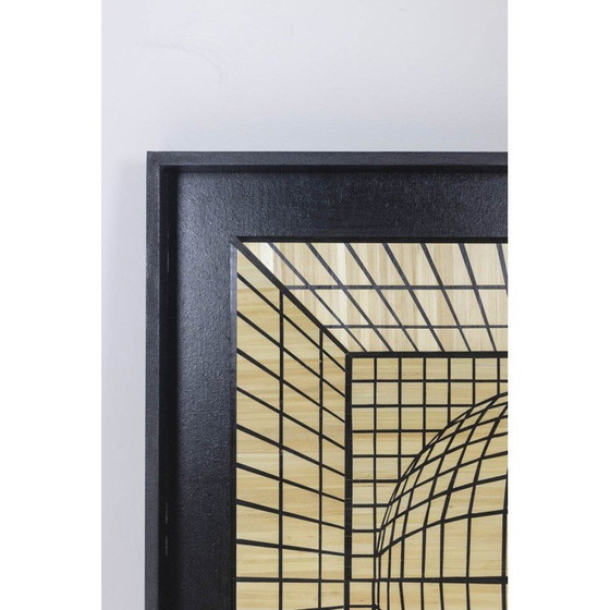 Image 1 of Vintage kinetisch paneel in stro-marqueterie