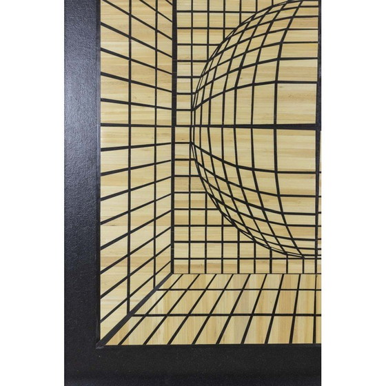 Image 1 of Vintage kinetisch paneel in stro-marqueterie