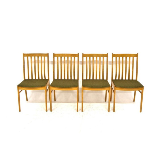 Image 1 of Set van 4 vintage eikenhouten stoelen, Zweden 1960