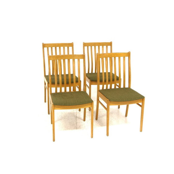 Image 1 of Set van 4 vintage eikenhouten stoelen, Zweden 1960