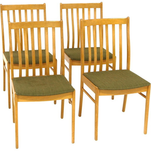 Set van 4 vintage eikenhouten stoelen, Zweden 1960