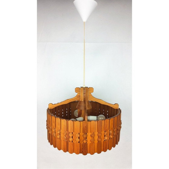 Image 1 of Vintage scandinavisch grenen hanglamp 1960