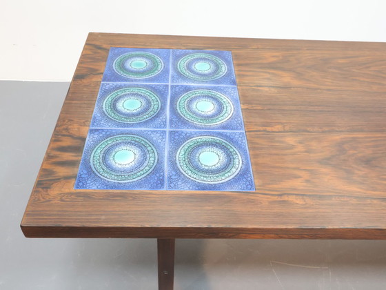 Image 1 of Vintage salontafel palissander keramiek
