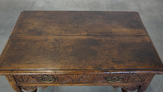 Image 1 of Eikenhouten Side Table/ Haltafel