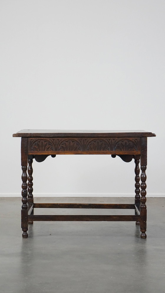 Image 1 of Eikenhouten Side Table/ Haltafel