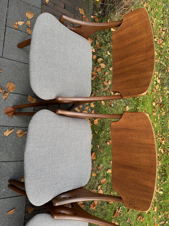 Image 1 of Set Van 4 Arne Hovmad Eetkamerstoelen