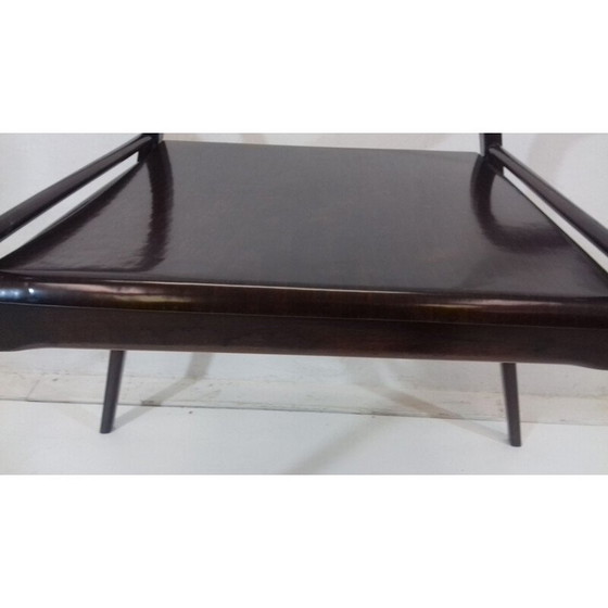 Image 1 of Vintage beuken en glazen salontafel voor Tatra Pravenec, Tsjecho-Slowakije 1950