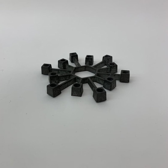 Image 1 of Vintage gietijzeren kandelaar van Jens H. Quistgaard voor Paro, Denemarken 1960