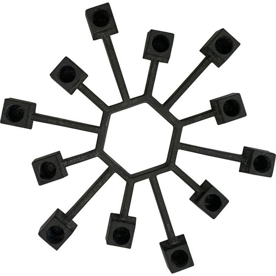 Image 1 of Vintage gietijzeren kandelaar van Jens H. Quistgaard voor Paro, Denemarken 1960