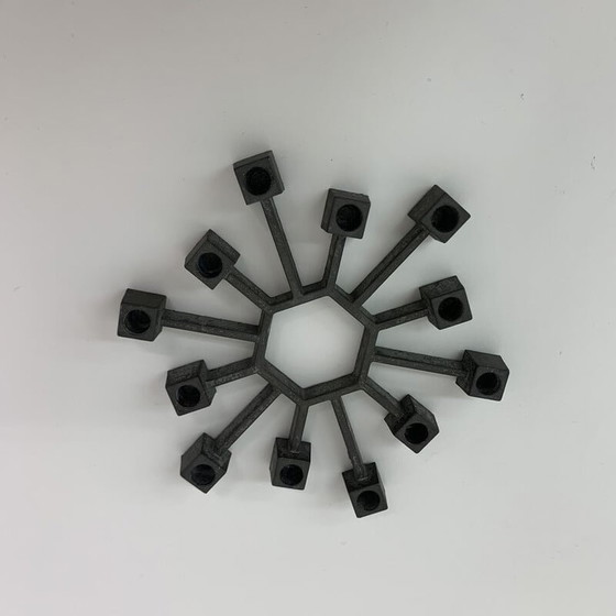 Image 1 of Vintage gietijzeren kandelaar van Jens H. Quistgaard voor Paro, Denemarken 1960