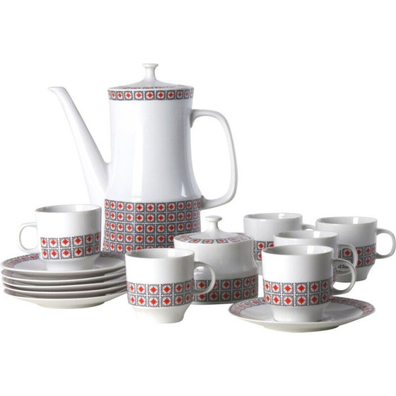 Image 1 of Vintage porseleinen koffieset, Tsjechoslowakije 1960