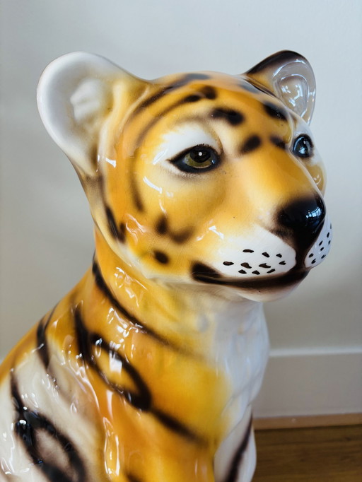 Vintage Tijger Welp Van Porselein