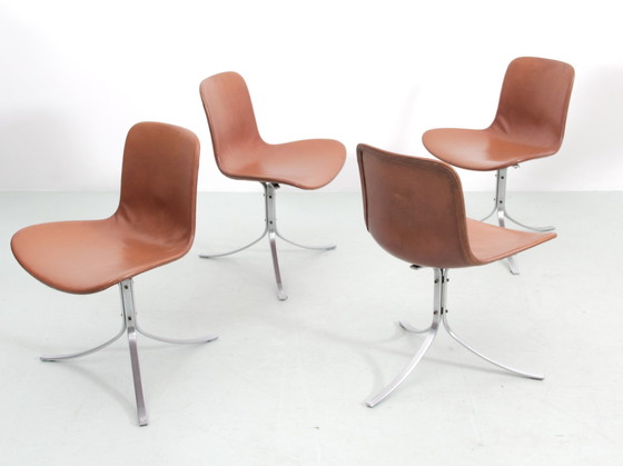 Image 1 of Suite van 4 Scandinavische stoelen Model Pk9 Originele uitgave K. Christiansen