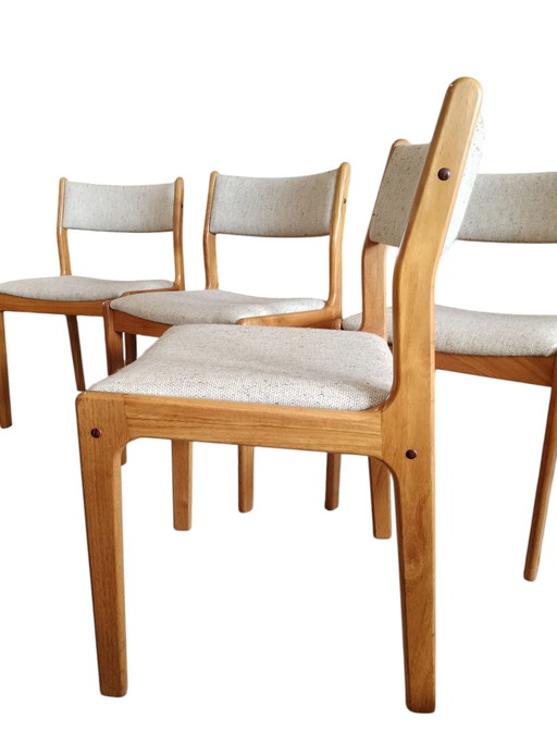 Vintage Set van 5 Deense Findahl Eetkamerstoelen