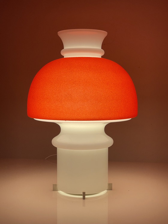 Image 1 of Vintage Glashütte Limburg 6018 Mushroom Tafellamp
