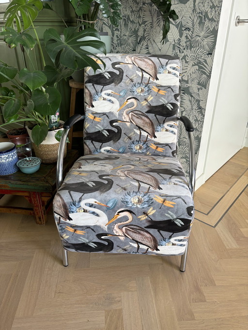 Woood fauteuil gerefurbished