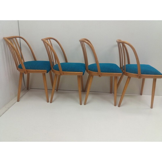 Image 1 of Set van 4 vintage beukenhouten stoelen van Antonín Šuman voor Ton Bystřice pod Hostýnem, Tsjecho-Slowakije 1960