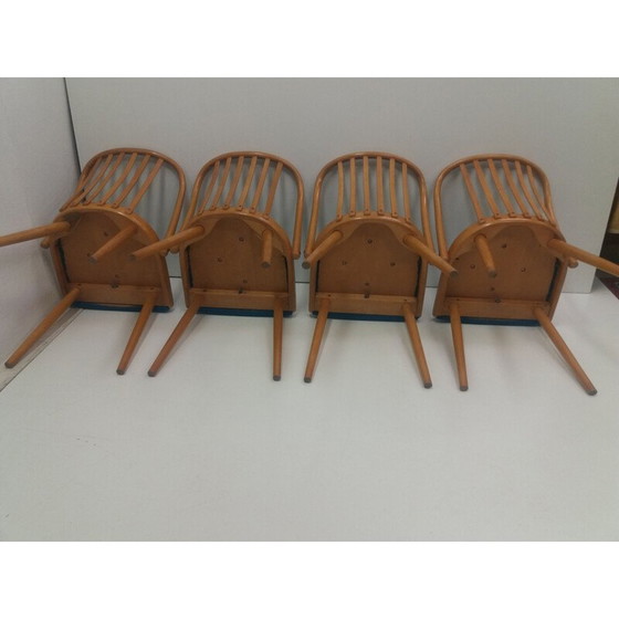 Image 1 of Set van 4 vintage beukenhouten stoelen van Antonín Šuman voor Ton Bystřice pod Hostýnem, Tsjecho-Slowakije 1960
