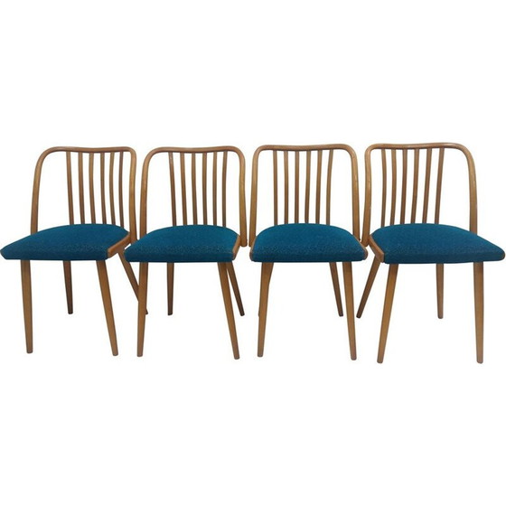 Image 1 of Set van 4 vintage beukenhouten stoelen van Antonín Šuman voor Ton Bystřice pod Hostýnem, Tsjecho-Slowakije 1960