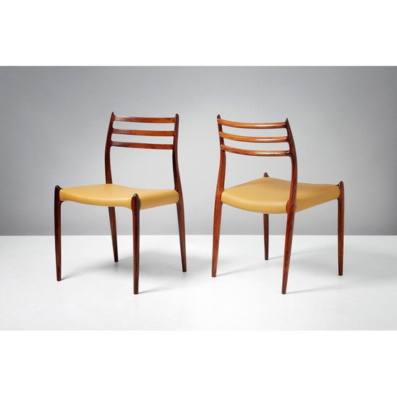 Image 1 of Set van 8 vintage eetkamerstoelen, palissander, model 78, 1962