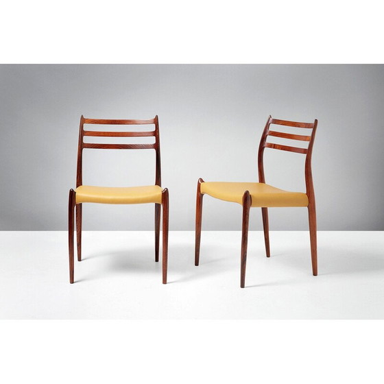 Image 1 of Set van 8 vintage eetkamerstoelen, palissander, model 78, 1962