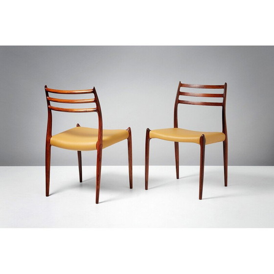 Image 1 of Set van 8 vintage eetkamerstoelen, palissander, model 78, 1962