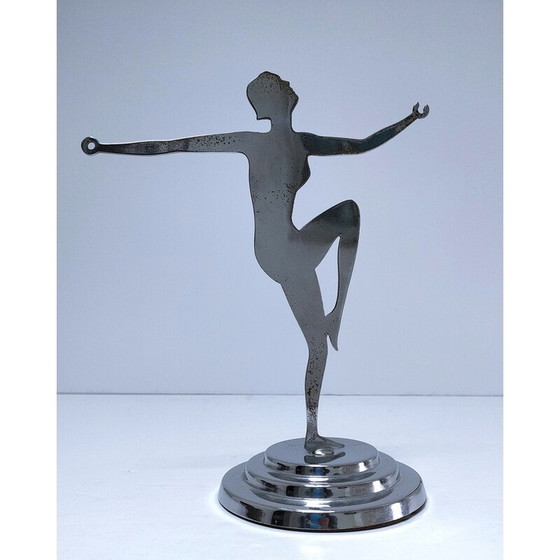 Image 1 of Vintage verchroomd metalen sieradenstandaard met vrouwenfiguur, 1960