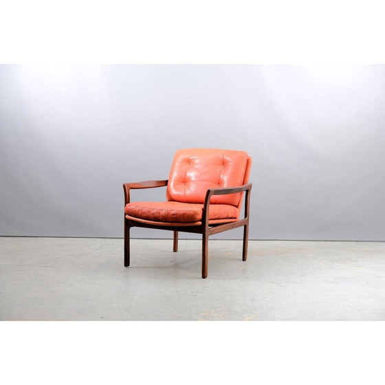 Image 1 of Vintage rood leren fauteuil van Walter Knoll, Duitsland 1960