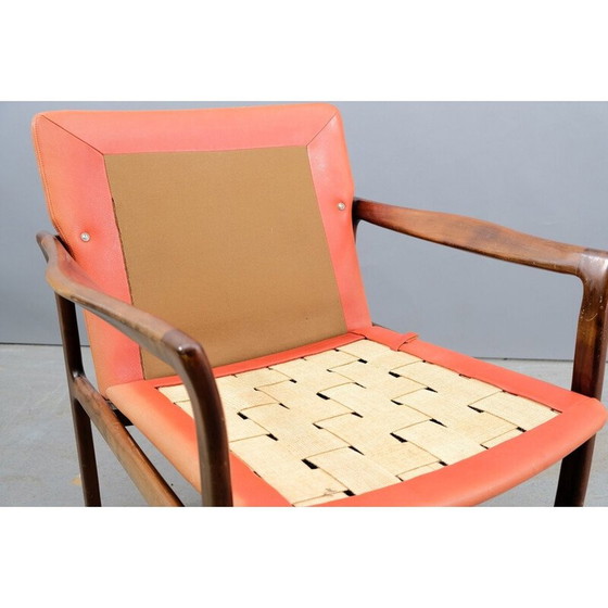 Image 1 of Vintage rood leren fauteuil van Walter Knoll, Duitsland 1960