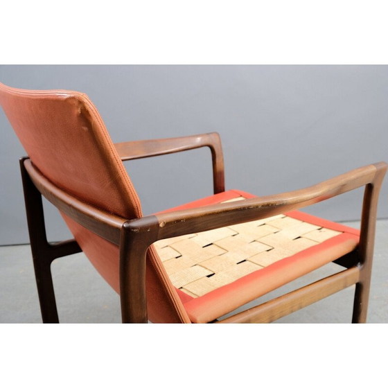 Image 1 of Vintage rood leren fauteuil van Walter Knoll, Duitsland 1960