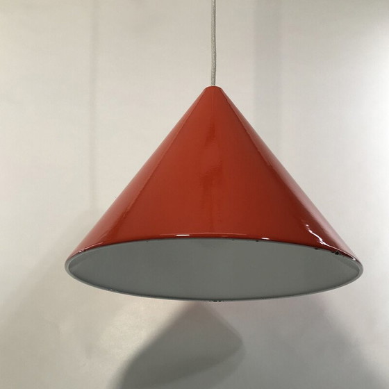 Image 1 of Vintage wit geëmailleerde hanglamp van Arne Jacobsen voor Louis Poulsen, Denemarken 1950