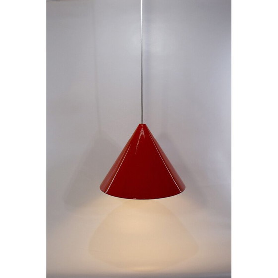 Image 1 of Vintage wit geëmailleerde hanglamp van Arne Jacobsen voor Louis Poulsen, Denemarken 1950